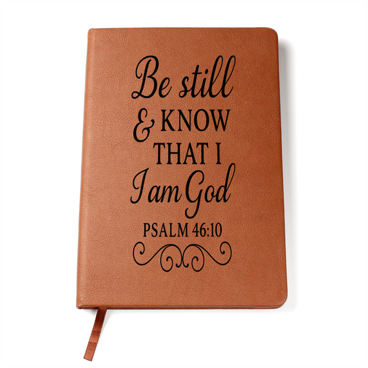 Prayer Journal Christian Gift for Women, Be still and know that I am God, Psalms, Leather Notebook, Gift for Her