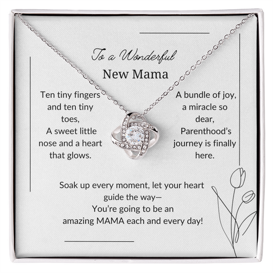 Love Knot Necklace, Pregnancy Gift for New Mom