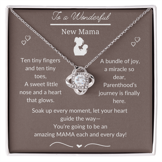 New Mom Giftbox, New mom necklace Gift Jewelry, Gift for New Mom Necklace, First Mother's day gift, Pregnancy jewelry, Love Knot Necklace