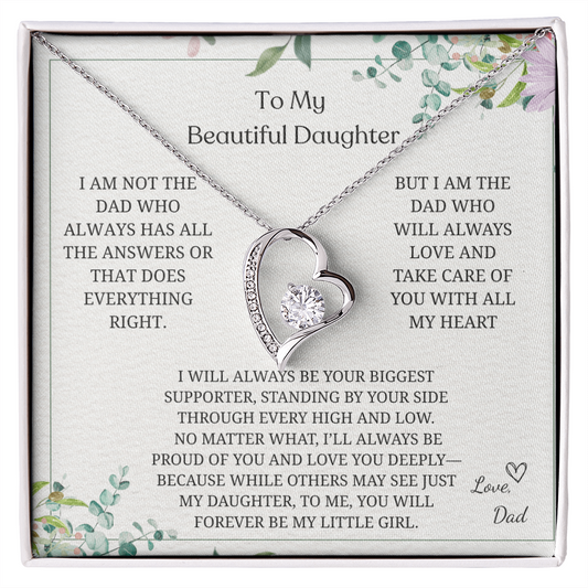 To My Daughter Necklace from Dad, Father Daughter Necklace, Necklace for Daughter From Dad, Gift From Dad, Women Jewelry