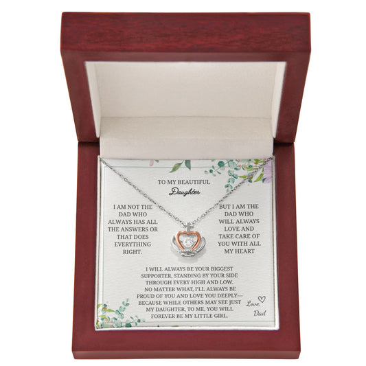 To My Beautiful  Daughter Crown Pendant Necklace