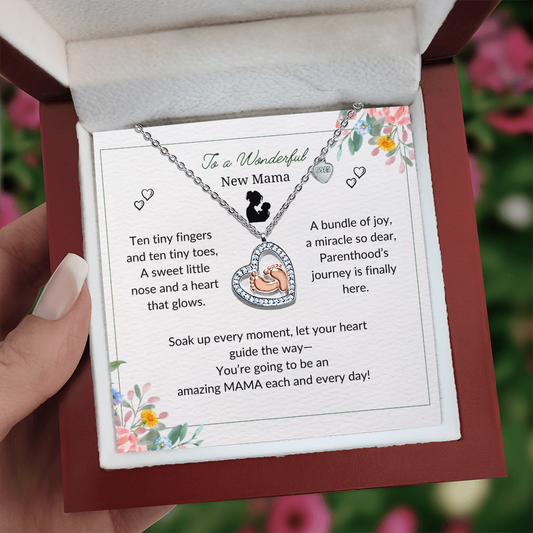 New Mom Gift Jewelry, First Time Mom Gift for first Mother's day, Gift for New Mom, New mommy Gift, Baby Feet Heart Necklace