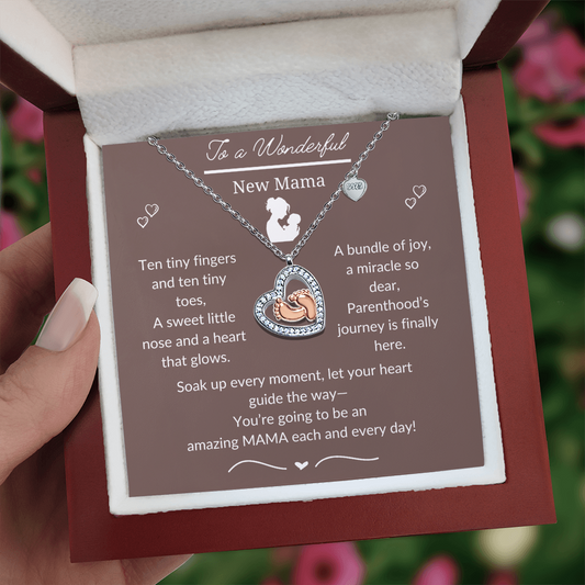 Gift box For New Mom, New mom necklace Gift Jewelry, Gift for New Mom Necklace, First Mother's day gift, Pregnancy jewelry necklace