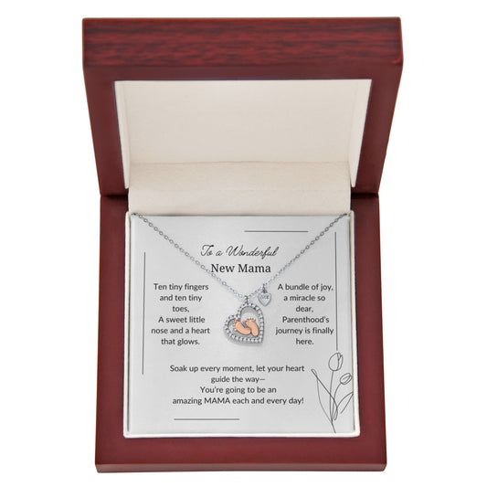 Baby Feet Heart Necklace