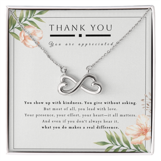 Thank You Gift Necklace with Message Card | Mentor Gift for Women | Appreciation Gifts Jewelry | Thank You Gift for Woman
